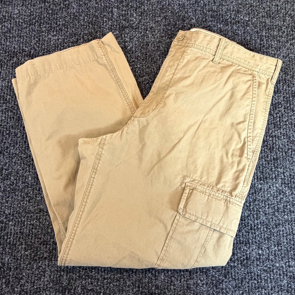 Banana Republic Mens Khaki Cargo Pants 38x32 Tan Cotton Straight Leg 262165
